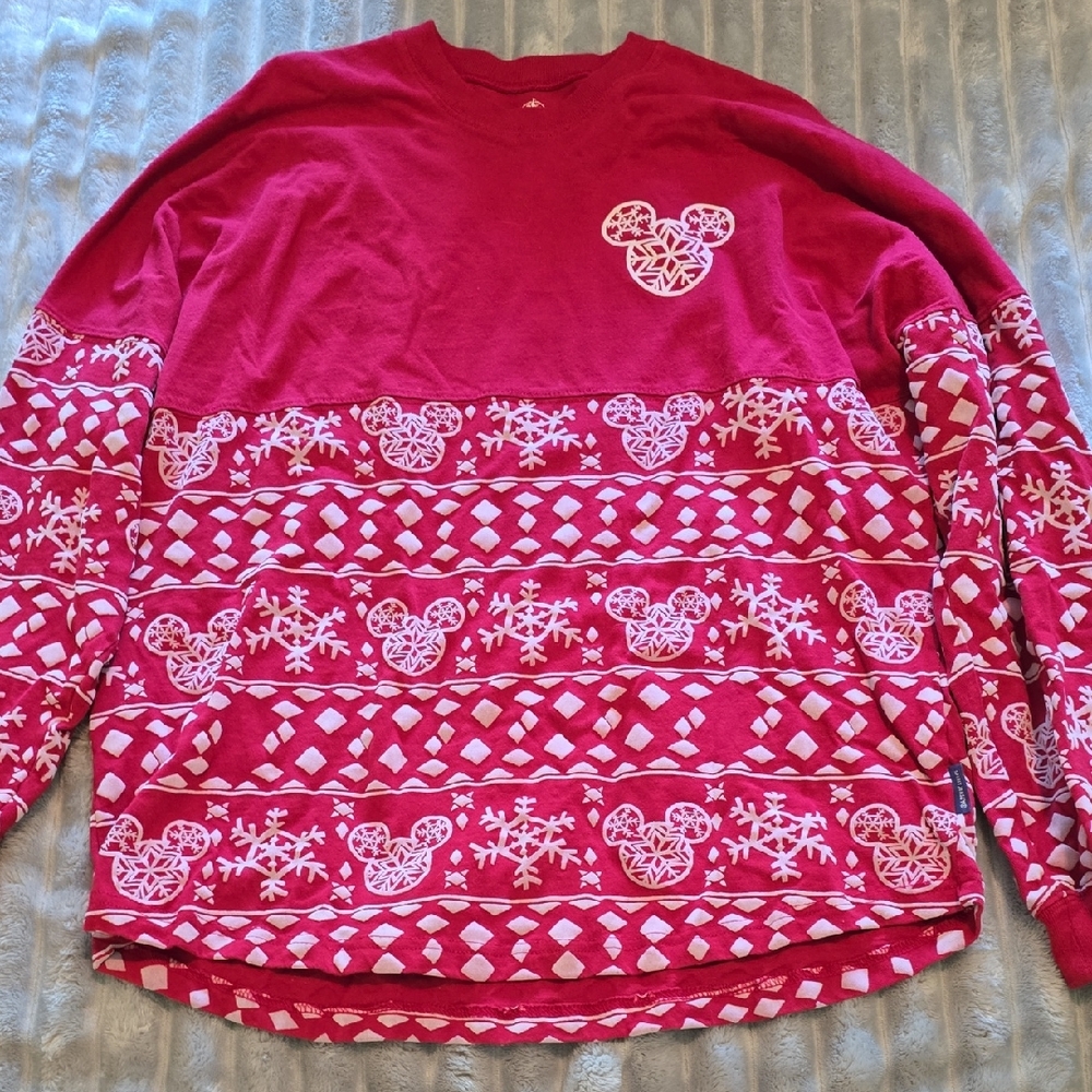 Disney Red Snowflake Pattern Spirit Jersey